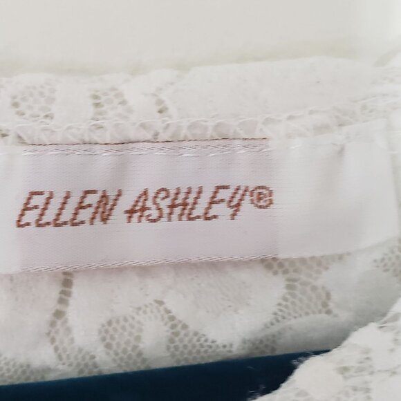 Vintage 90s Y2K White Lace Sheer Short Sleeve Shirt Feminine Delicate Fairycore - Picture 4 of 7